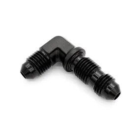 -3AN 90° Male AN Flare Bulkhead Adapter, Black Hard Anodized Aluminum