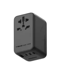 1-World 4-Port   AC Travel Adapter 140W