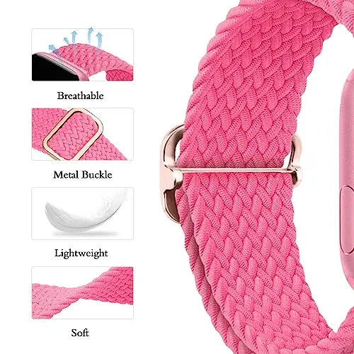 10 Pack Braided Nylon Band Compatible with Apple Watch Band 42mm 44mm 45mm for Women Men, Adjustable Sport Stretchy Replacement Strap for iWatch Series 9 8 7 6 5 4 3 2 1 SE