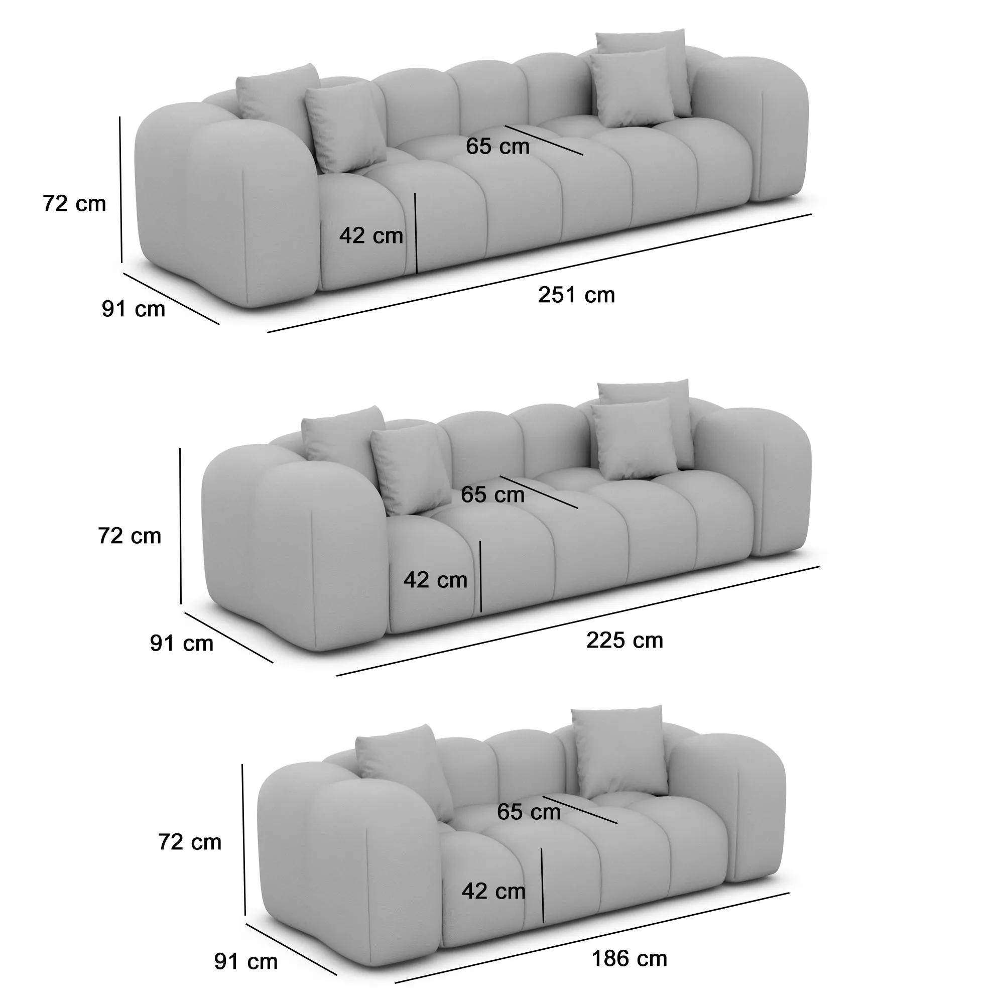 2 Seater Cloud with wireless phone charger and USB