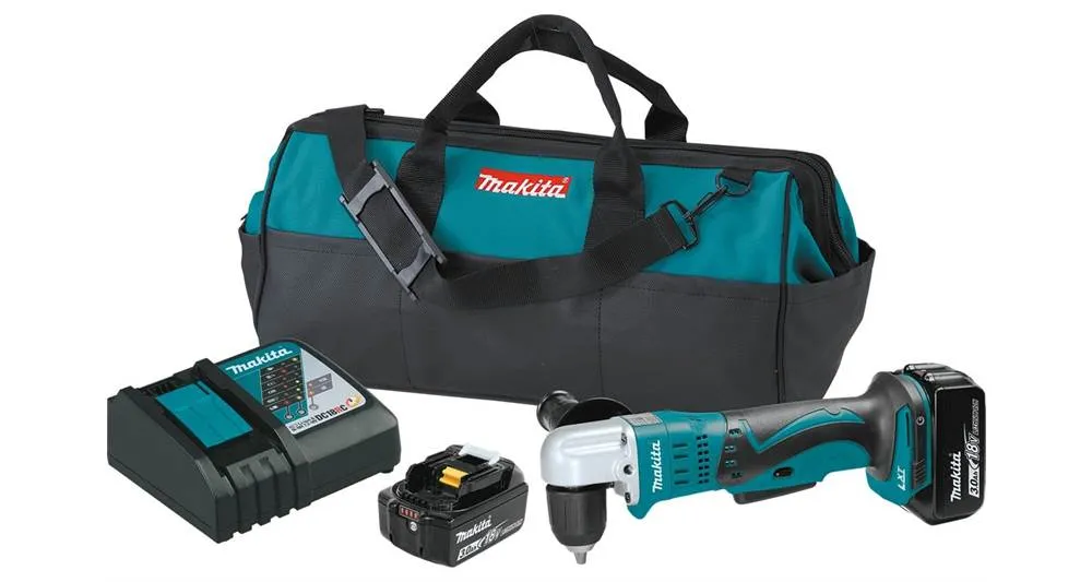 2021 Makita 18V LXT® Lithium-Ion Cordless 3/8" Angle Drill Kit (3.0Ah) (XAD02)