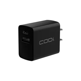 20W Dual Port Wall Charger, USB-C & USB-A Outputs*