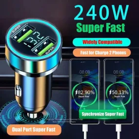 240W 2 Port Super Fast USB Car Charger