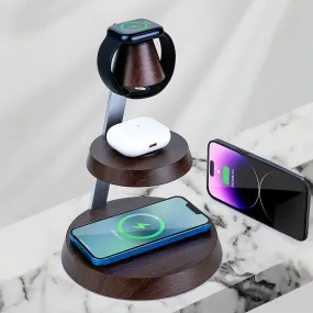 3-In-One Wireless Charger for Smartphone, Earbuds, and Smartwatch