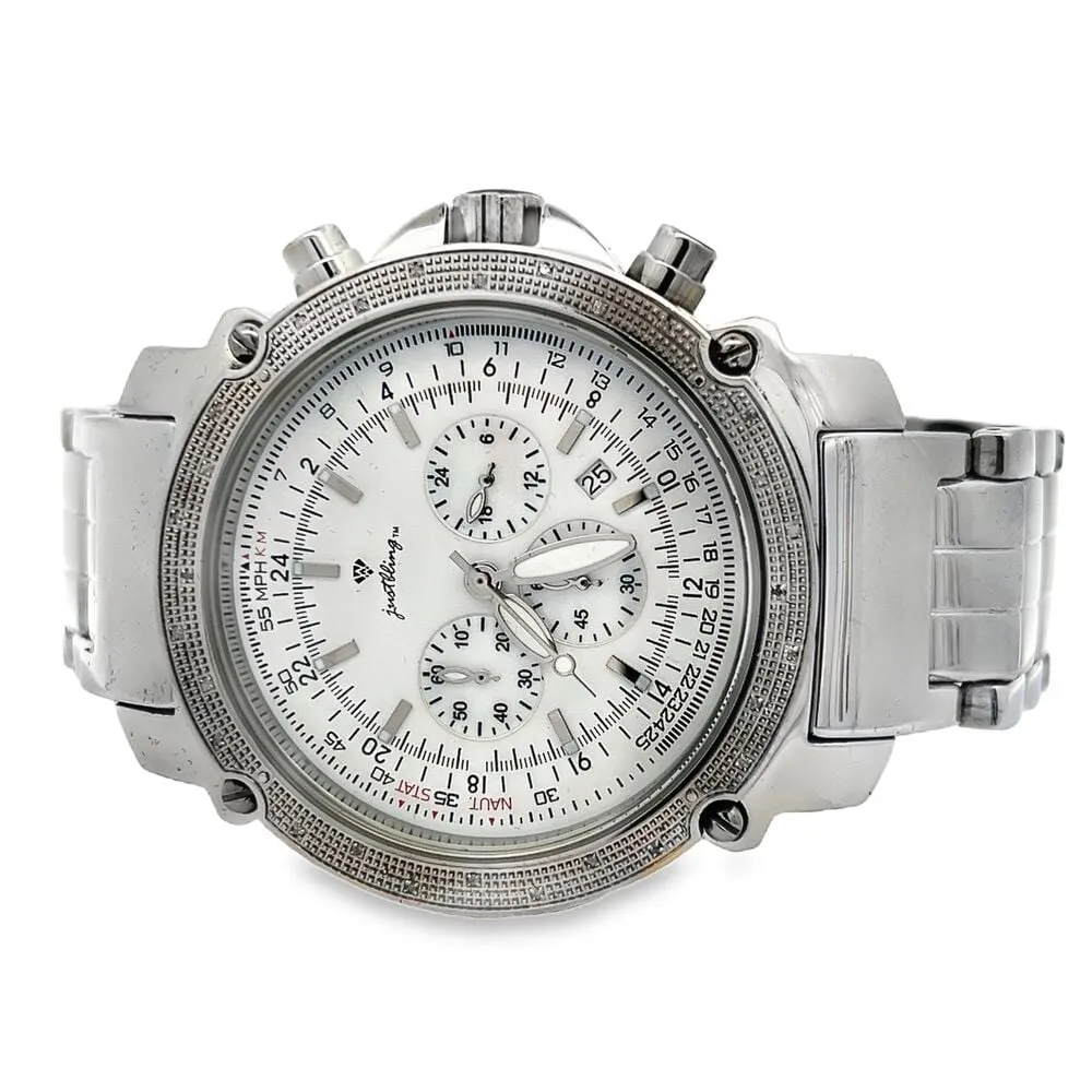 .30cttw Real Diamond Chrono Dial Sport Watch