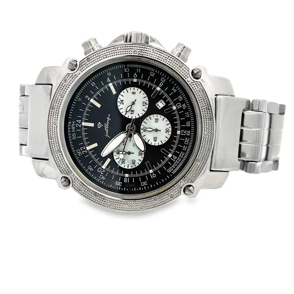 .30cttw Real Diamond Chrono Dial Sport Watch