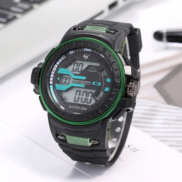 30M Waterproof Sports Men Watch Couple Fashion Popular Men's Multi-Functional LED Electronic Watchs