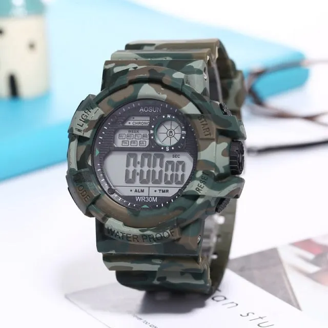 30M Waterproof Sports Men Watch Couple Fashion Popular Men's Multi-Functional LED Electronic Watchs