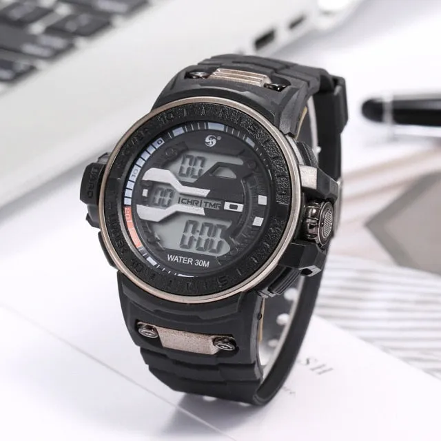 30M Waterproof Sports Men Watch Couple Fashion Popular Men's Multi-Functional LED Electronic Watchs