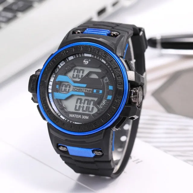 30M Waterproof Sports Men Watch Couple Fashion Popular Men's Multi-Functional LED Electronic Watchs