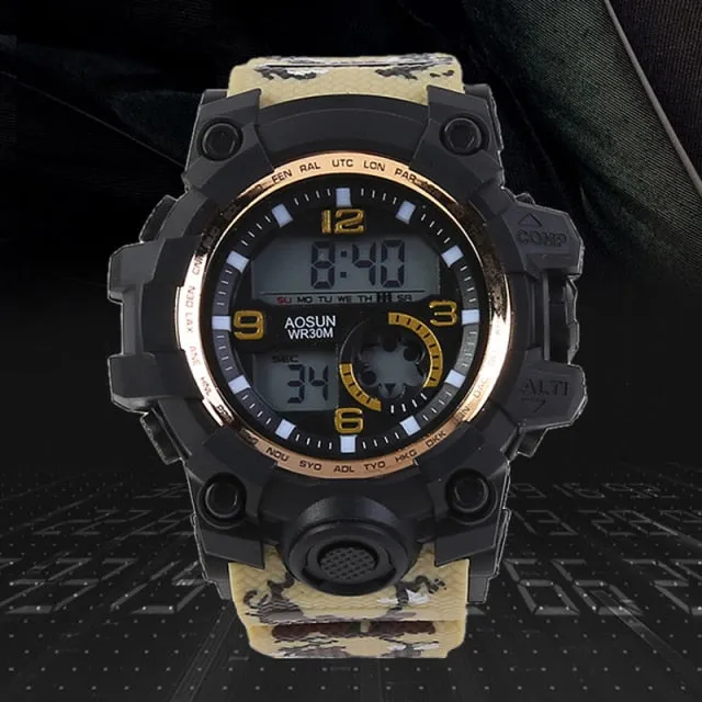 30M Waterproof Sports Men Watch Couple Fashion Popular Men's Multi-Functional LED Electronic Watchs