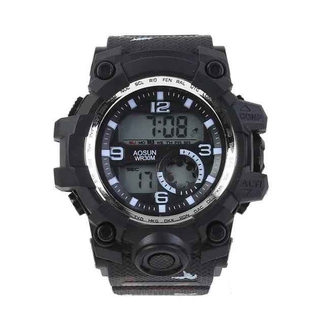 30M Waterproof Sports Men Watch Couple Fashion Popular Men's Multi-Functional LED Electronic Watchs