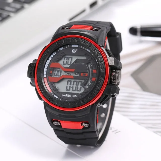 30M Waterproof Sports Men Watch Couple Fashion Popular Men's Multi-Functional LED Electronic Watchs