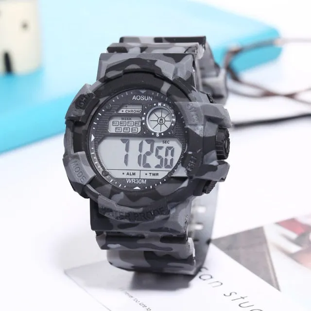 30M Waterproof Sports Men Watch Couple Fashion Popular Men's Multi-Functional LED Electronic Watchs