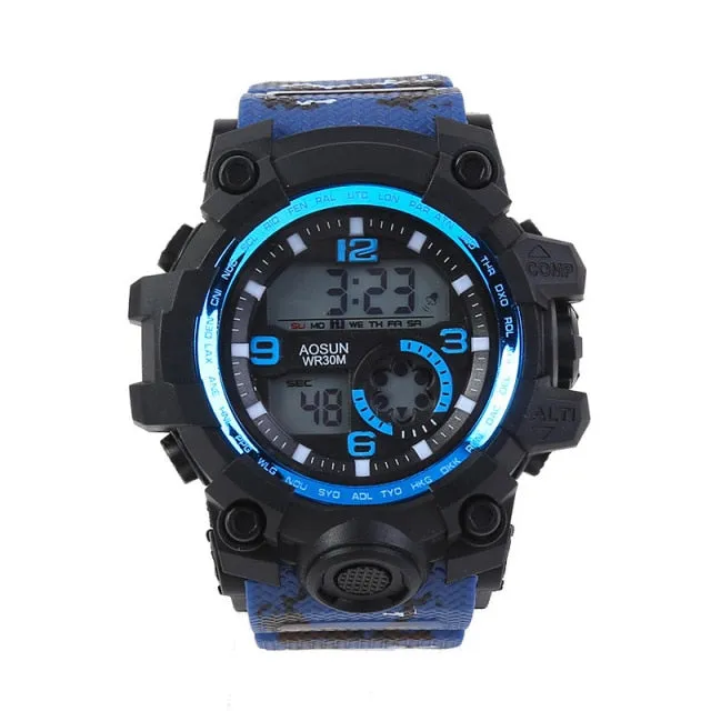 30M Waterproof Sports Men Watch Couple Fashion Popular Men's Multi-Functional LED Electronic Watchs