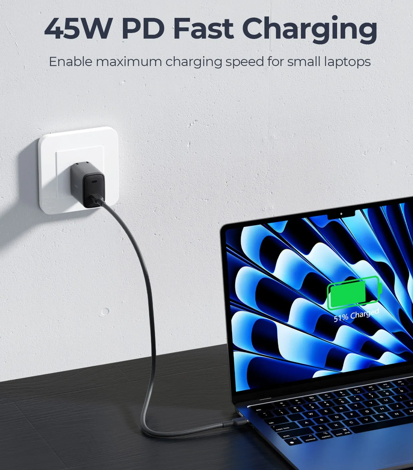 45W PD Wall Charger With Gan Power Tech