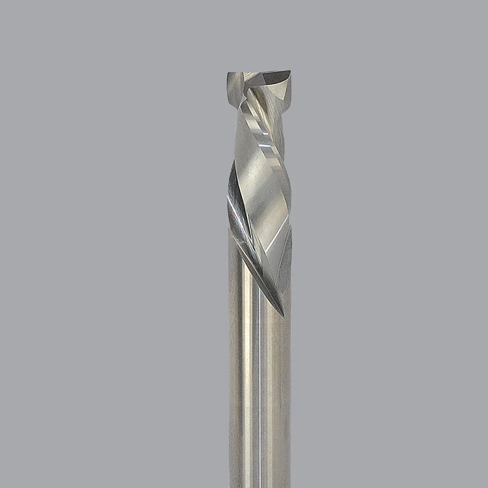 60-127MW, 0.375" Dia, 1.125" LOC, 0.375" Shank Dia, 3" OAL, 2 Flute Max Wear Compression Router Bit