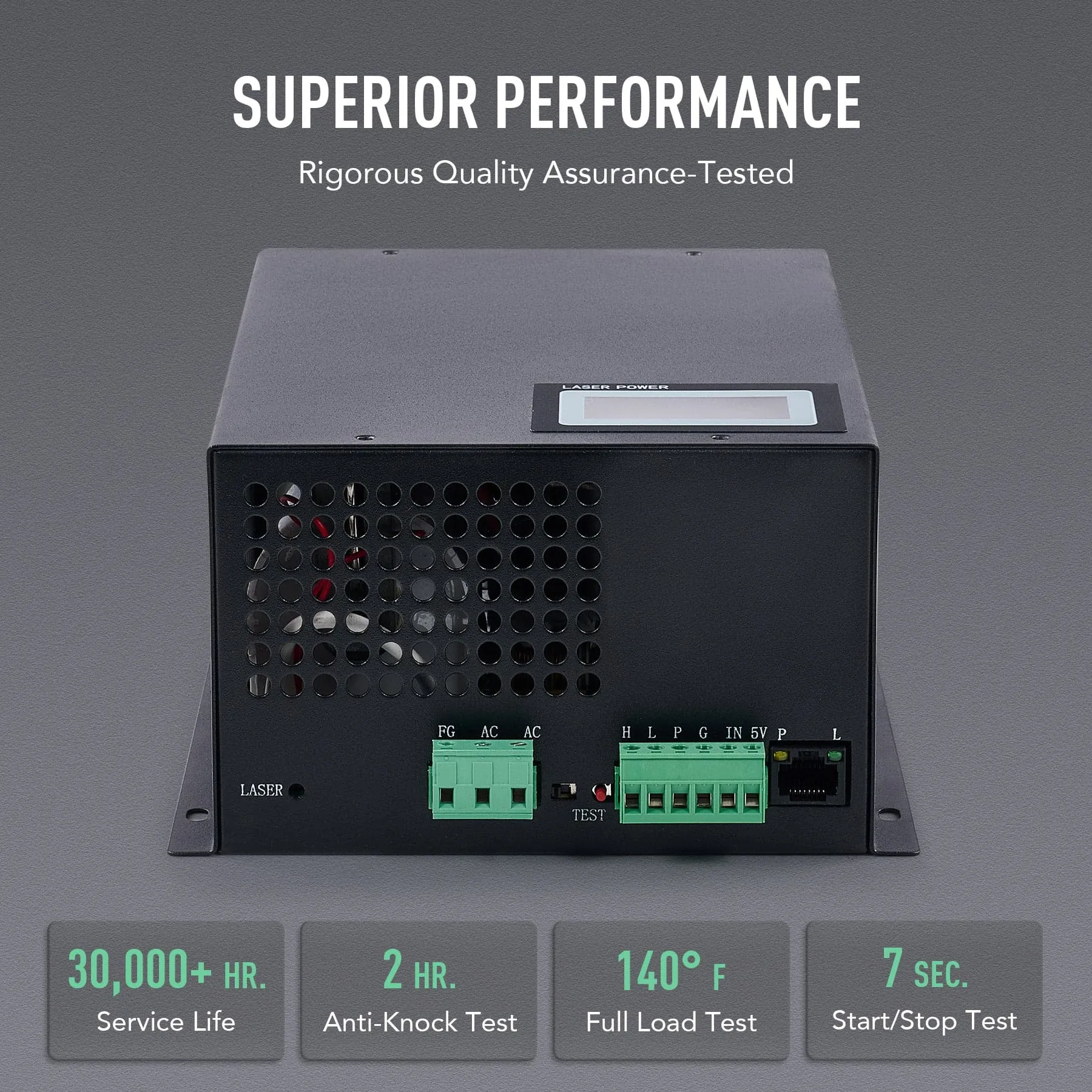 60W Power Supply with Real Time Display for CO2 Laser Engravers & Cutters