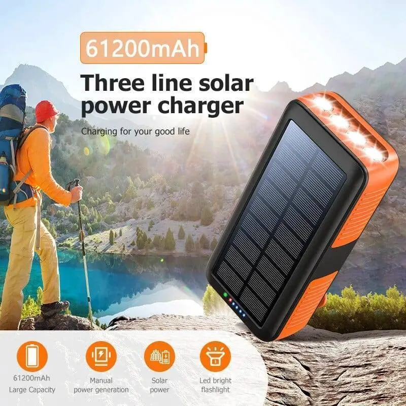 61200mAh Hand Crank Solar Power Bank: Never Run Out of Power Again