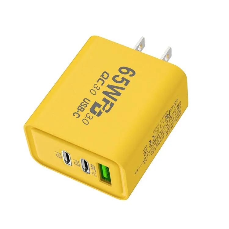 65W GaN USB-C Fast Charger with Multi-Device Compatibility