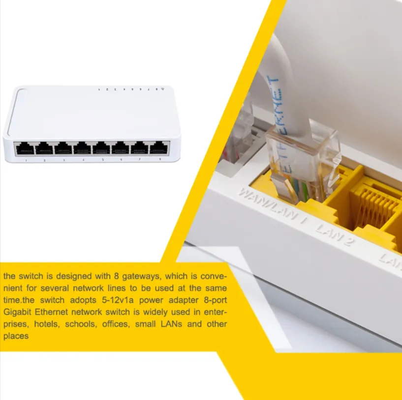 8-Port Rj4510/100/1000Mbps Ethernet Switch Network Adapter