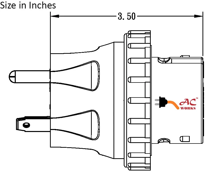 AC WORKS® [ADTETT] Temporary Power RV 30A TT-30P Plug to CS6364 50A Locking Female Adapter