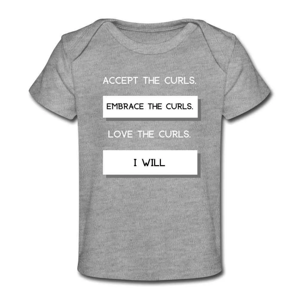 Accept The Curls Girl Organic T-Shirt (White Print)