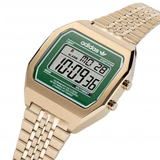 Adidas Unisex Digital Two Gold-Tone Watch AOST22071