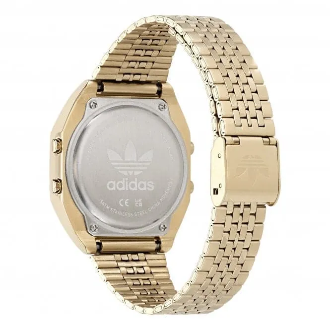 Adidas Unisex Digital Two Gold-Tone Watch AOST22071