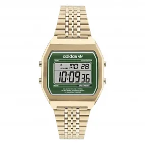 Adidas Unisex Digital Two Gold-Tone Watch AOST22071