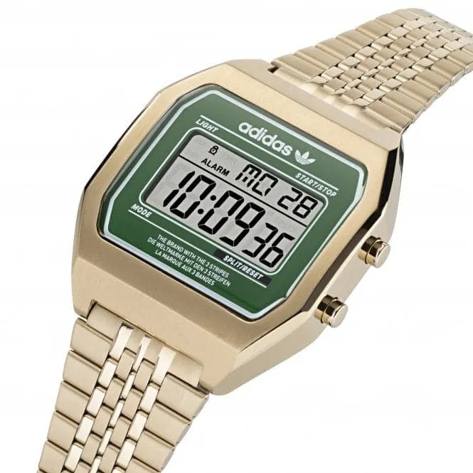 Adidas Unisex Digital Two Gold-Tone Watch AOST22071