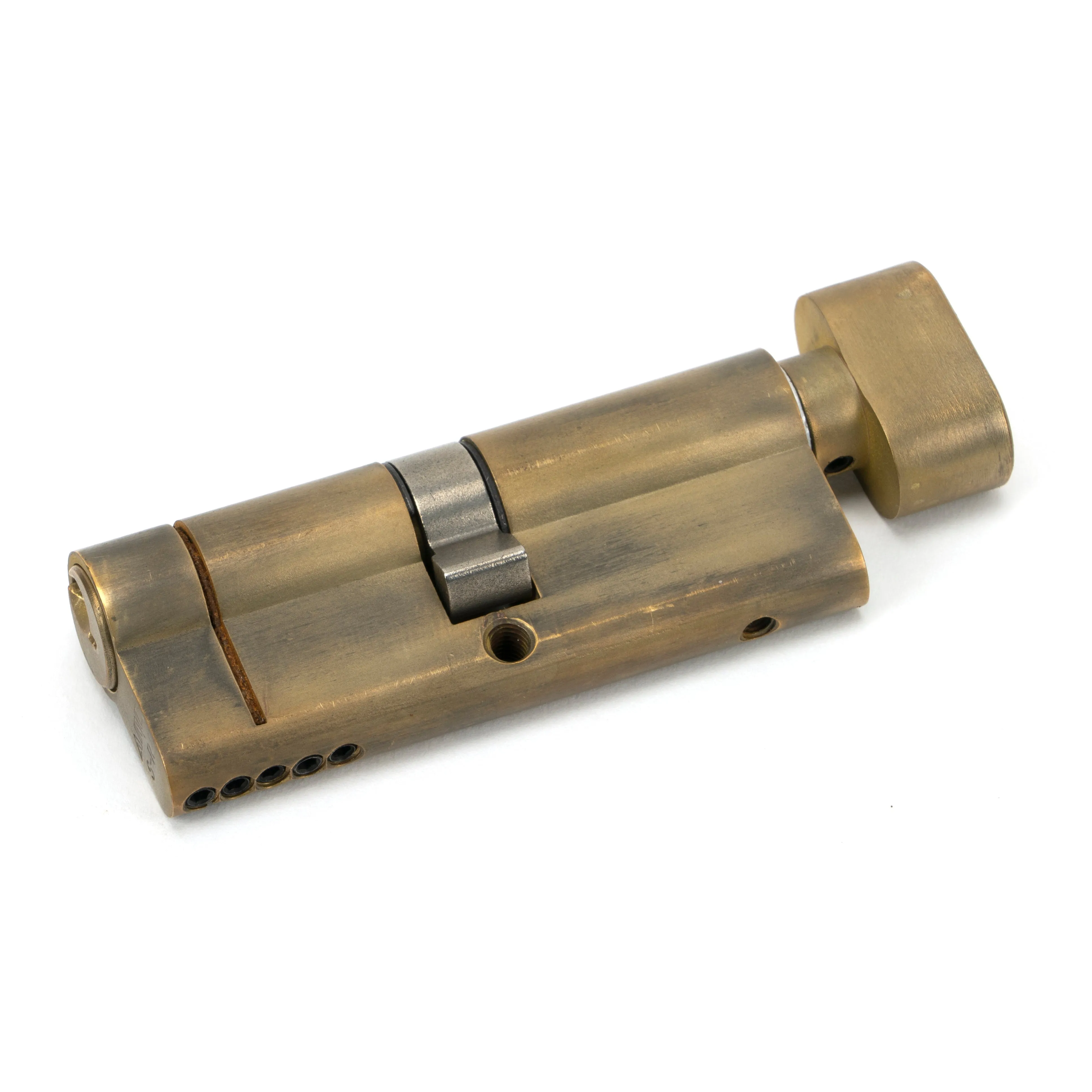 Aged Brass 40/40 5pin Euro Cylinder/Thumbturn KA | From The Anvil