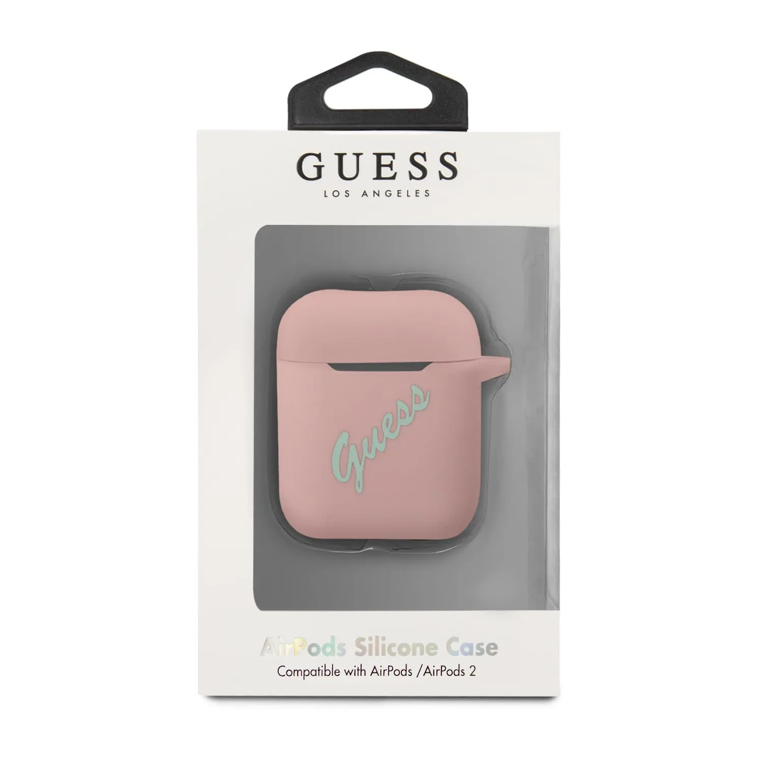 Airpods 1/2 - Silicone Pink Vintage Logo - Guess