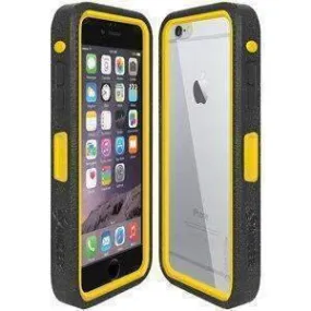 Amzer CRUSTA Rugged iPhone 6 Case Black on Yellow Shell With Tempered Glass