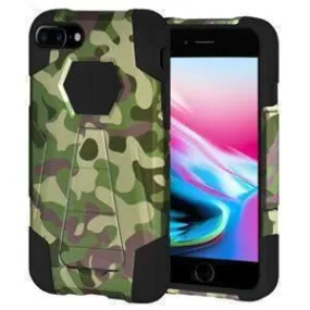 Amzer Dual Layer Designer Hybrid KickStand iPhone 8 Case - Camouflage Green