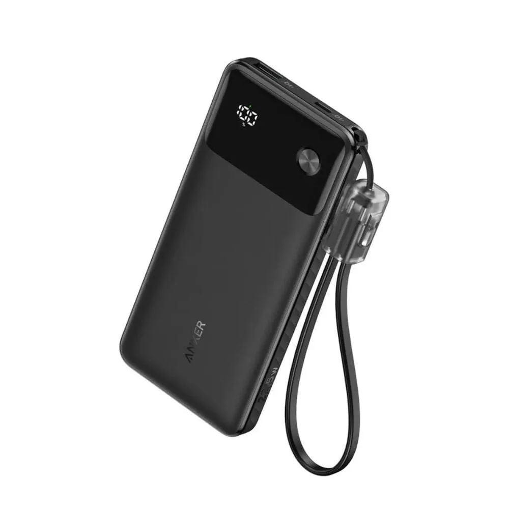 Anker 10K Smart Display Power Bank with USB-C Lanyard Cable - A1388