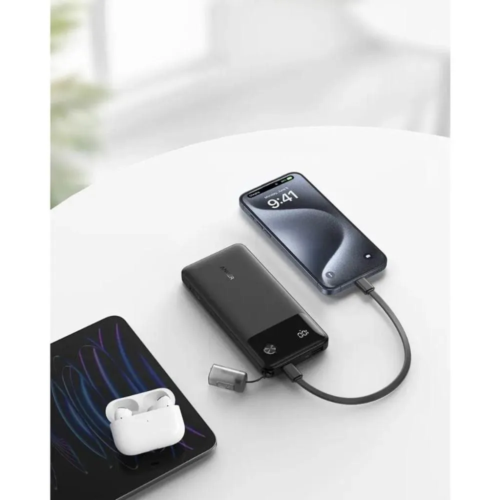 Anker 10K Smart Display Power Bank with USB-C Lanyard Cable - A1388