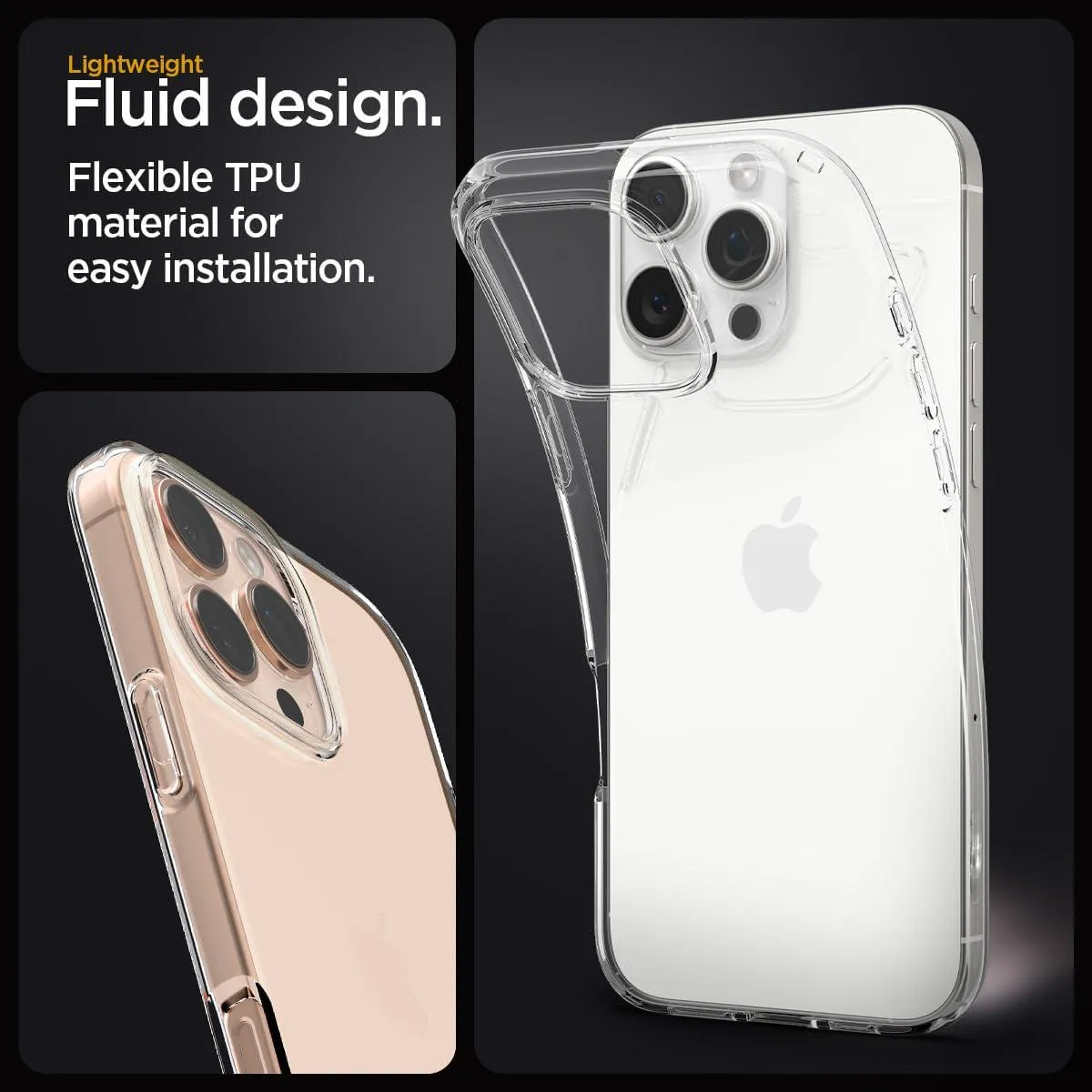 Apple iPhone 16 Pro Case Cover Soft Silicone Gel Ultra Slim Clear