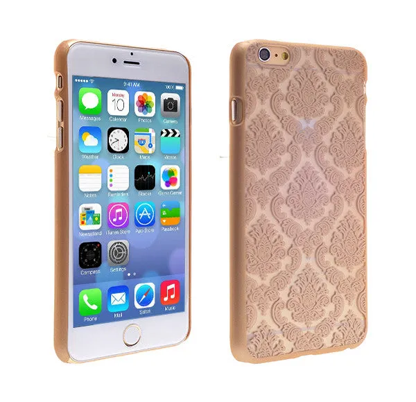 Apple iPhone 6s Plus Case / 6 Plus Case, Ultra Slim Damask Vintage Case Cover - Gold