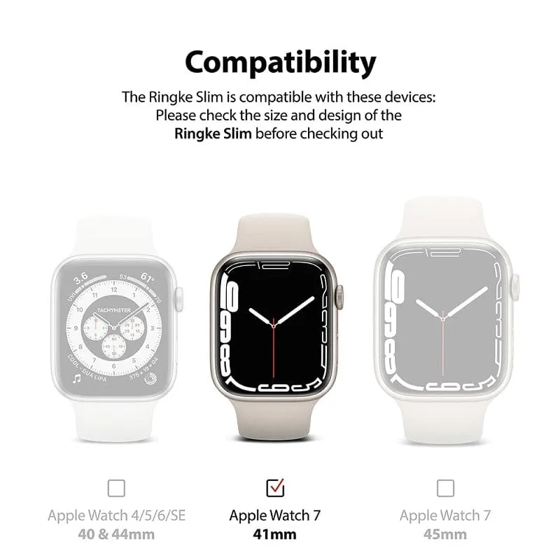 Apple Watch Series 9/8/7 (41mm) Slim Clear and Black Case By Ringke