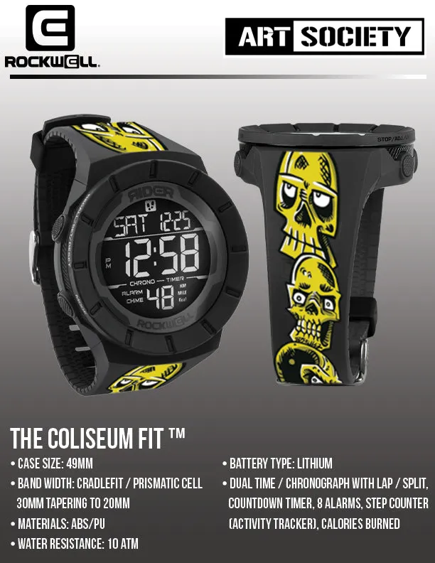 Art Society x Rockwell BDRAWSKULLZ COLISEUM FIT Watch BLACK