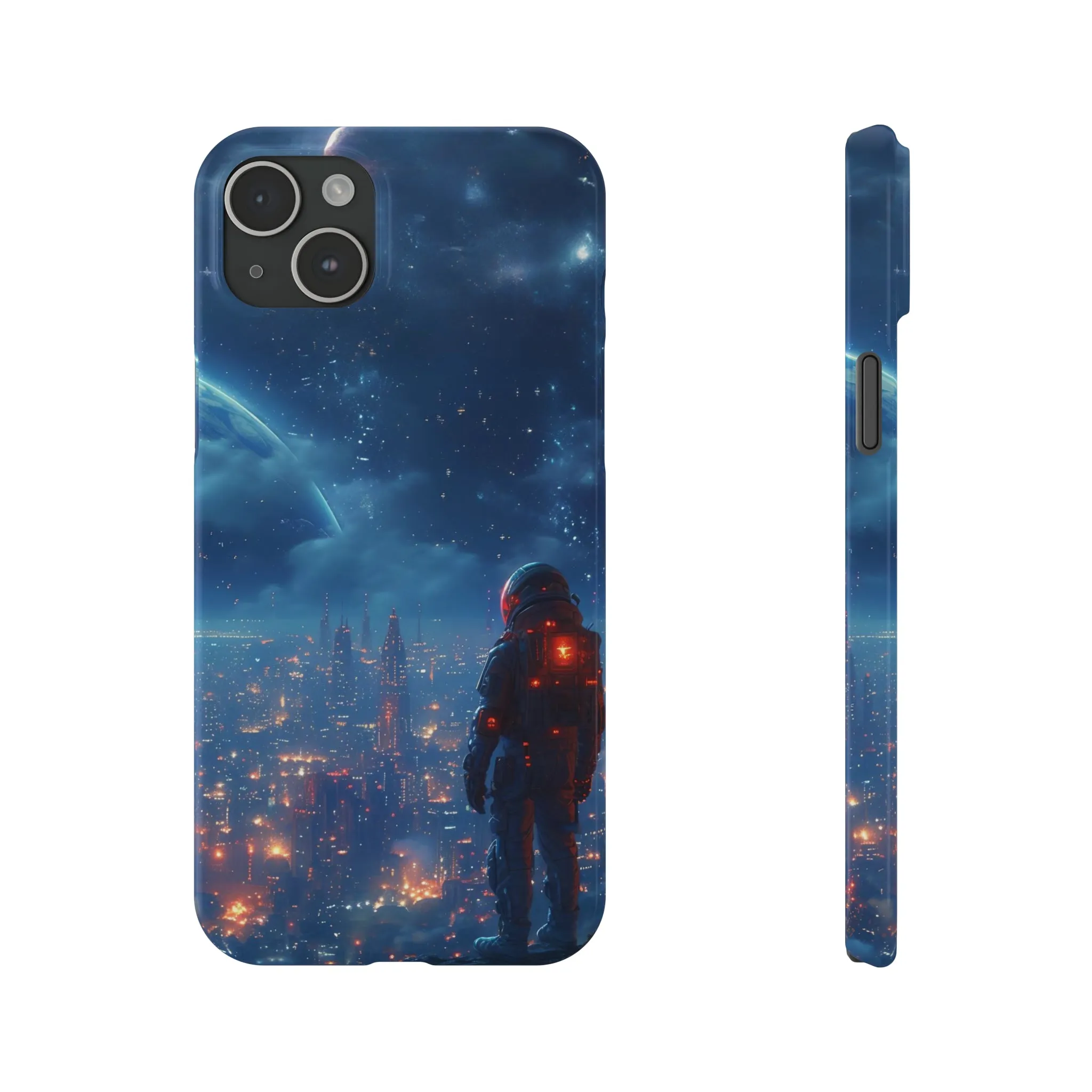 Artistic Rendition of Space Design Sleek Elegance Wireless-Charging Compatible Phone Case Slim Phone Case compatible with over 20 iphone models