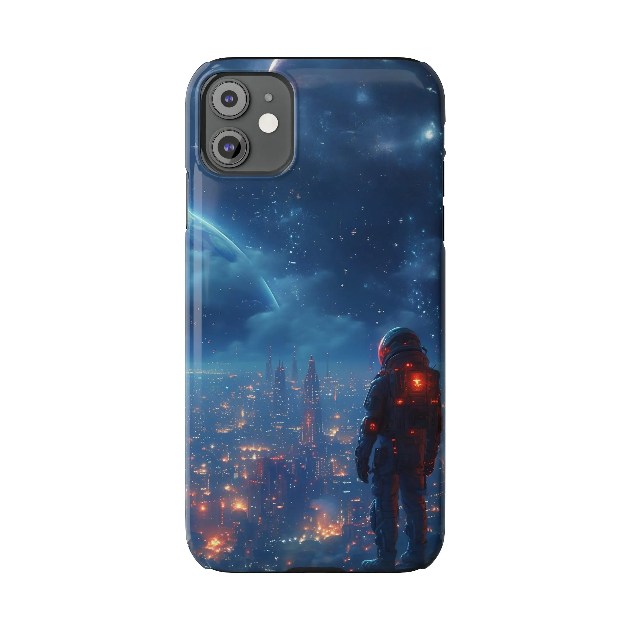 Artistic Rendition of Space Design Sleek Elegance Wireless-Charging Compatible Phone Case Slim Phone Case compatible with over 20 iphone models