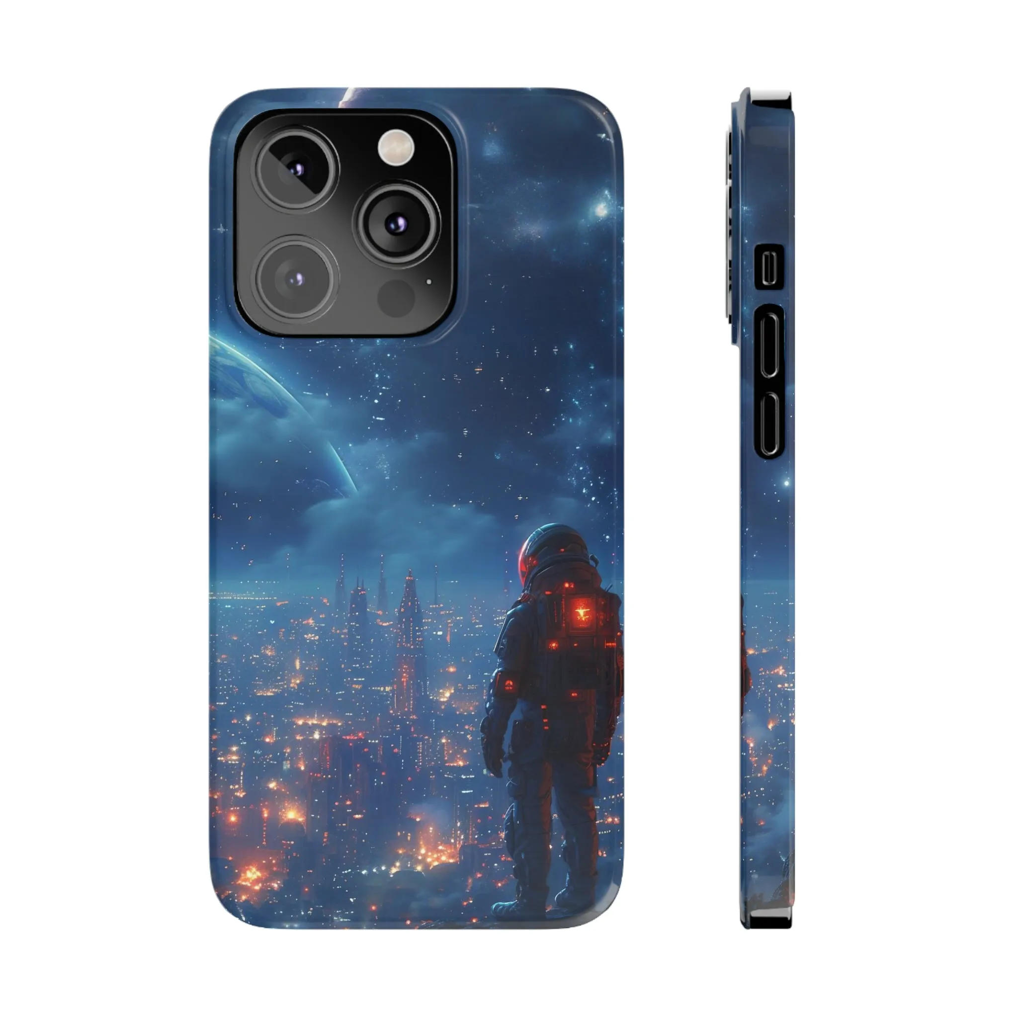 Artistic Rendition of Space Design Sleek Elegance Wireless-Charging Compatible Phone Case Slim Phone Case compatible with over 20 iphone models