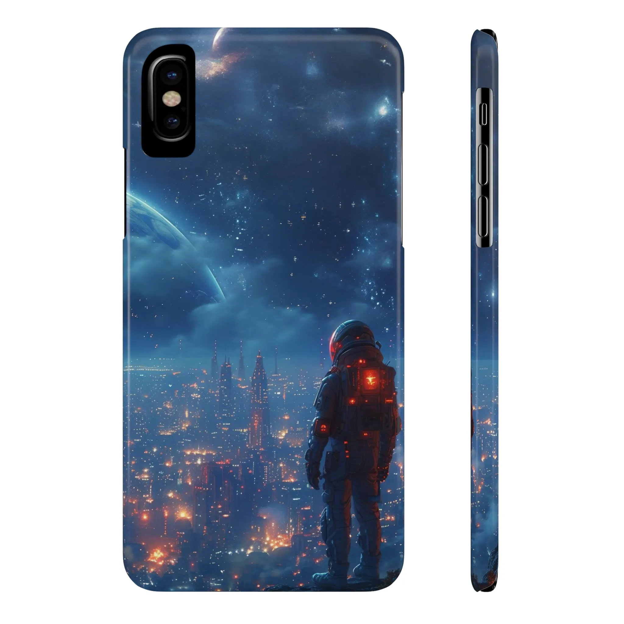 Artistic Rendition of Space Design Sleek Elegance Wireless-Charging Compatible Phone Case Slim Phone Case compatible with over 20 iphone models