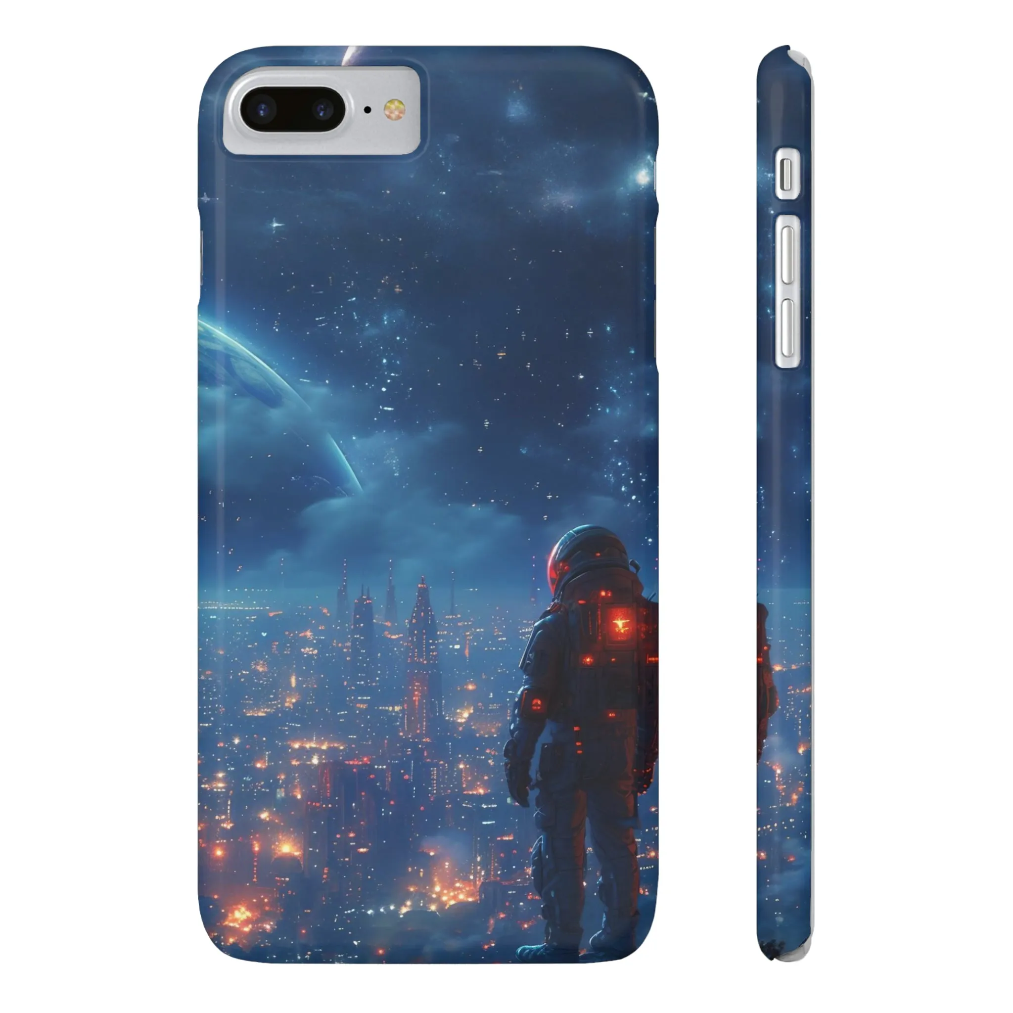 Artistic Rendition of Space Design Sleek Elegance Wireless-Charging Compatible Phone Case Slim Phone Case compatible with over 20 iphone models