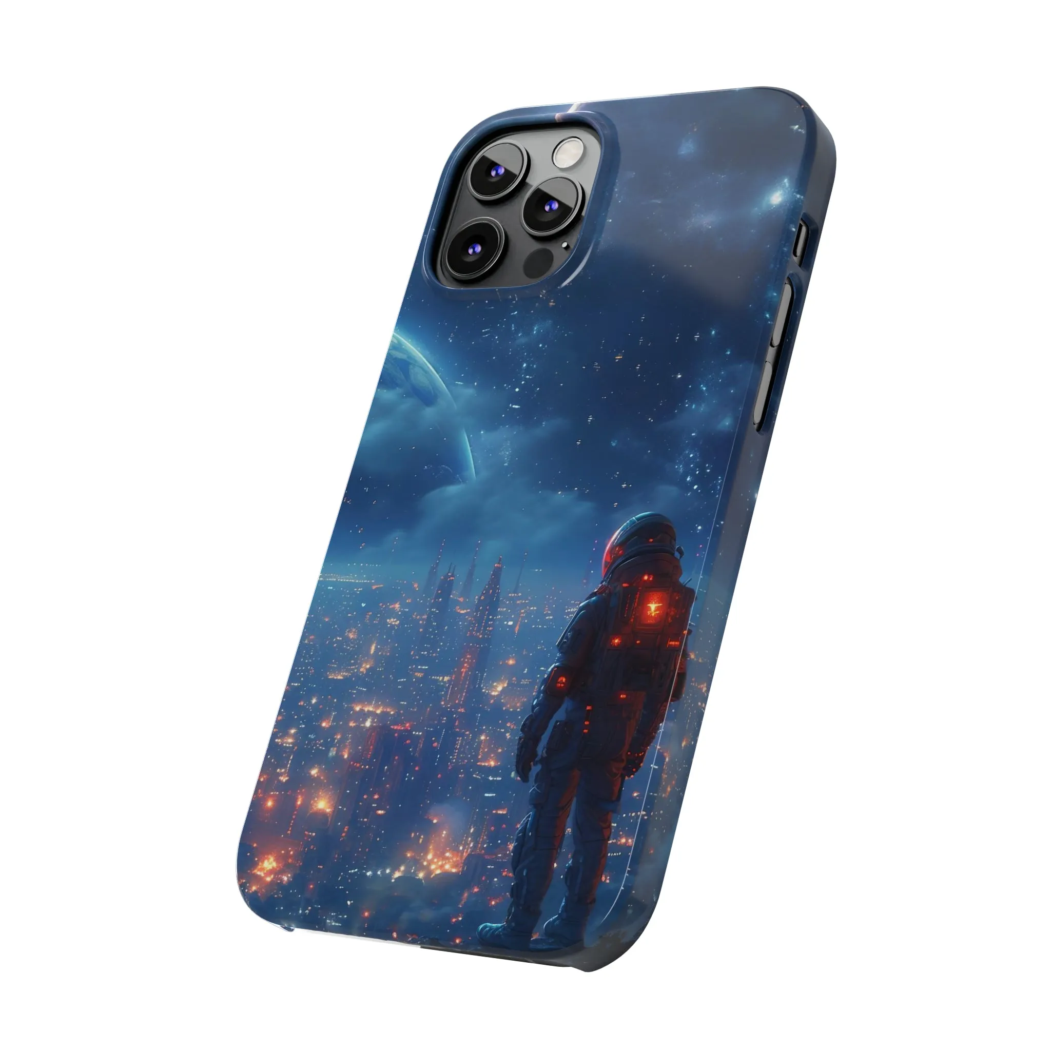 Artistic Rendition of Space Design Sleek Elegance Wireless-Charging Compatible Phone Case Slim Phone Case compatible with over 20 iphone models