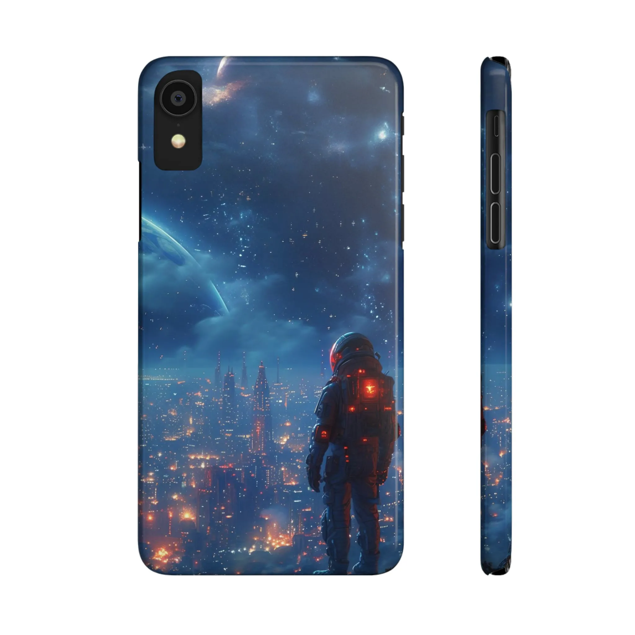 Artistic Rendition of Space Design Sleek Elegance Wireless-Charging Compatible Phone Case Slim Phone Case compatible with over 20 iphone models