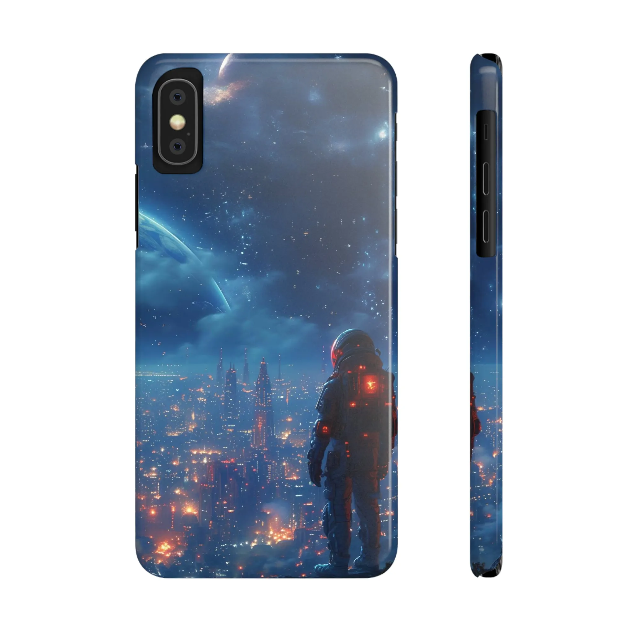 Artistic Rendition of Space Design Sleek Elegance Wireless-Charging Compatible Phone Case Slim Phone Case compatible with over 20 iphone models