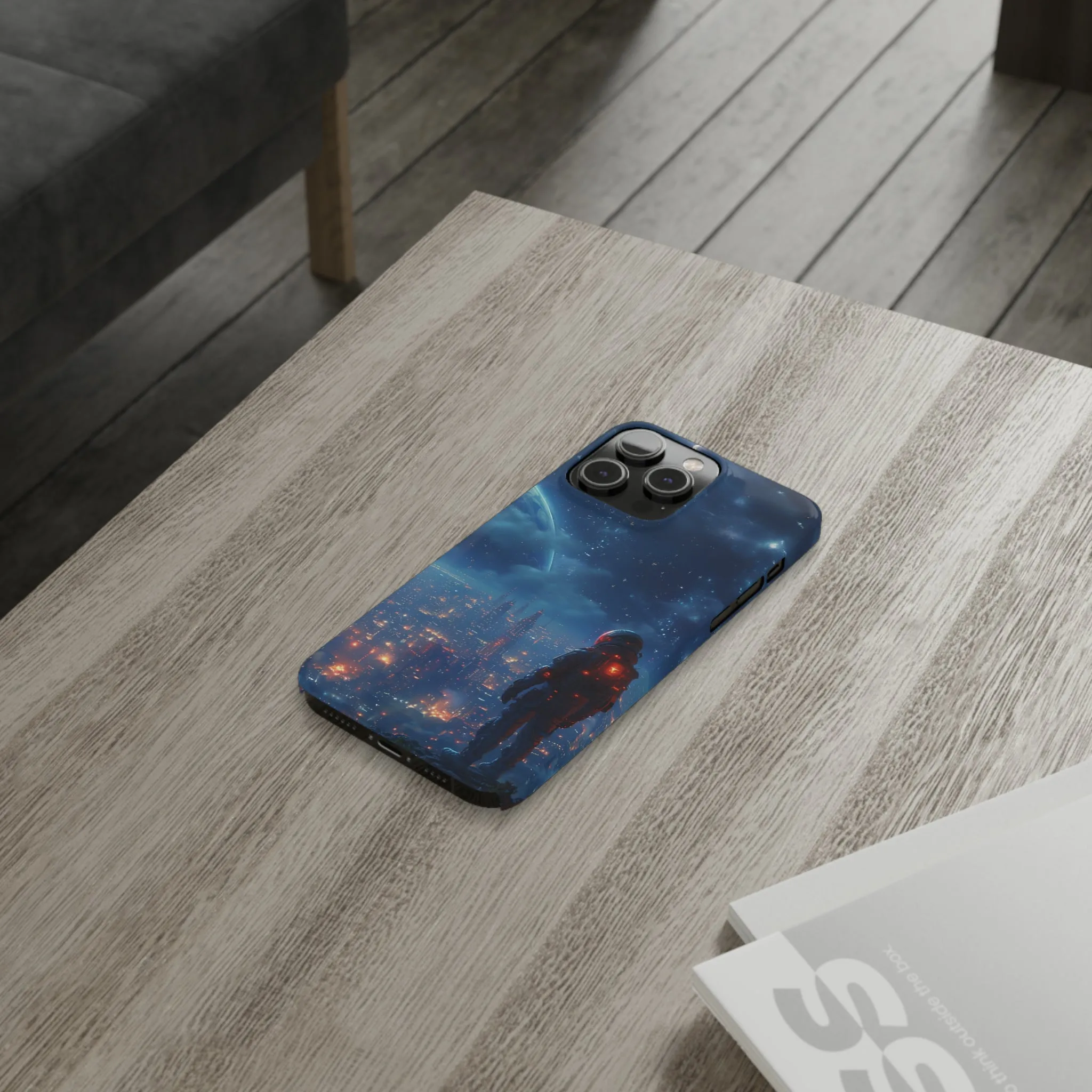 Artistic Rendition of Space Design Sleek Elegance Wireless-Charging Compatible Phone Case Slim Phone Case compatible with over 20 iphone models